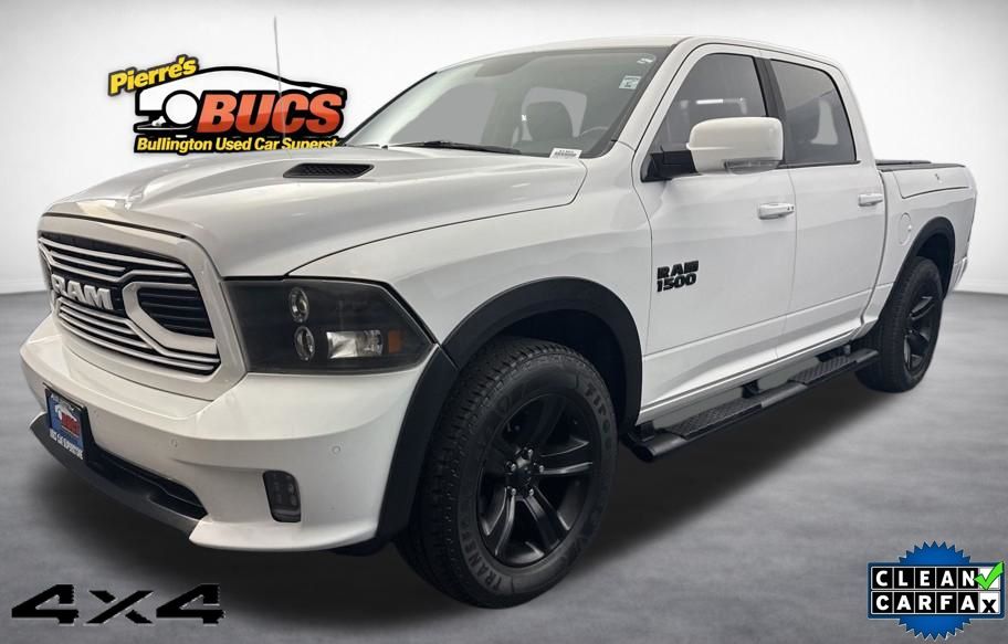 White 2017 RAM 1500 Sport Crew Cab 4WD Pickup Truck Four-Wheel Drive 8-Speed Automatic