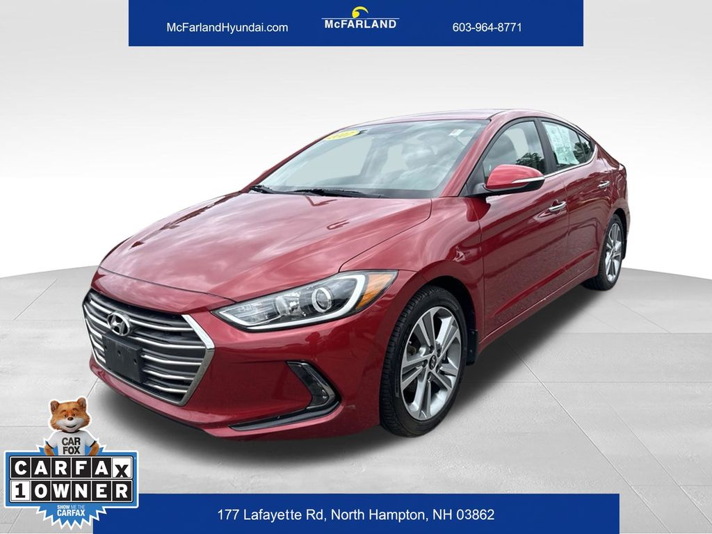 Scarlet Red Pearl 2017 Hyundai Elantra Sedan Front-Wheel Drive 6-Speed Automatic
