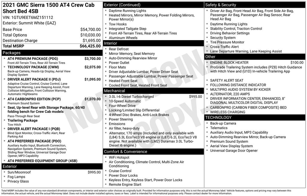 Used Car 2021 Gmc Sierra 1500  At4 For Sale Under $40,000 In Austin, Texas
