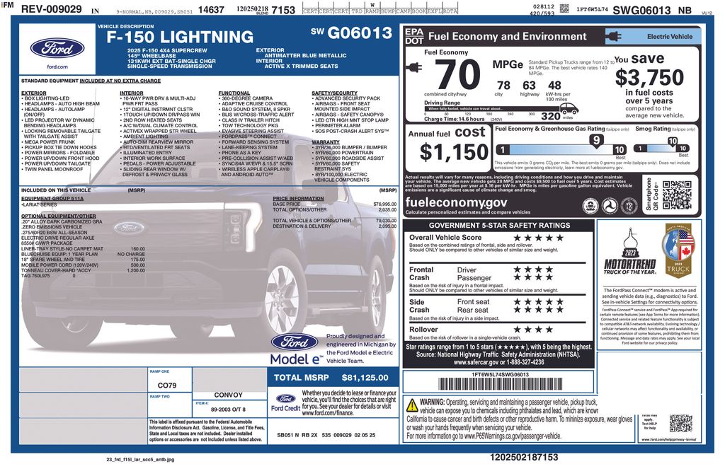 Certified Used 2025 Blue Ford Lariat image 3