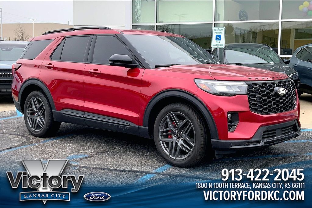 Rapid Red Metallic Tinted Clearcoat 2025 Ford Explorer ST AWD SUV / Crossover All-Wheel Drive Automatic
