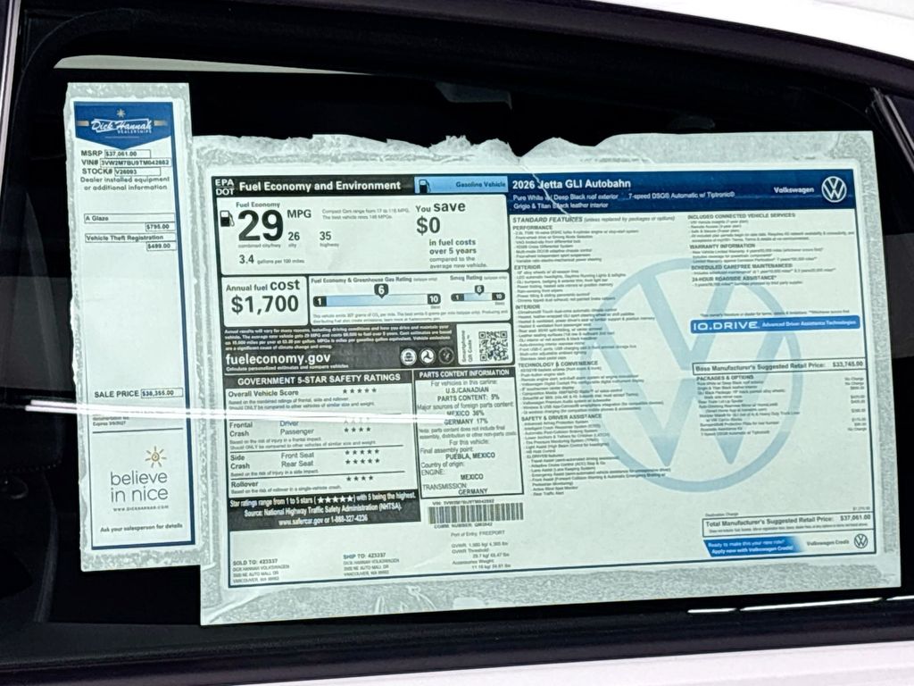 2026 Volkswagen Jetta GLI 2.0T Autobahn