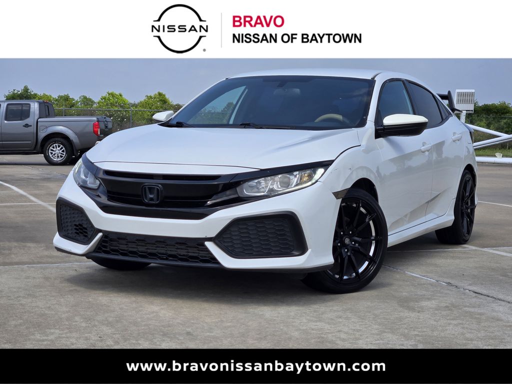 White 2017 Honda Civic Hatchback LX Hatchback Front-Wheel Drive Continuously Variable Transmission