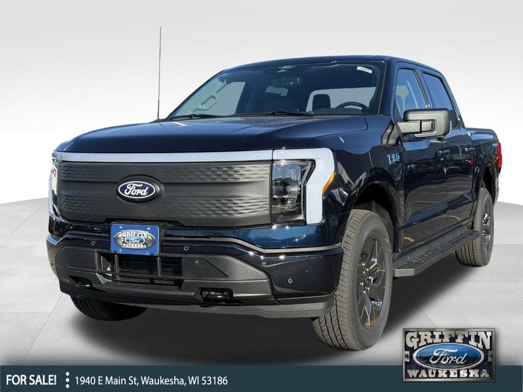 Antimatter Blue Metallic 2025 Ford F-150 Lightning Flash SuperCrew AWD Pickup Truck All-Wheel Drive Automatic