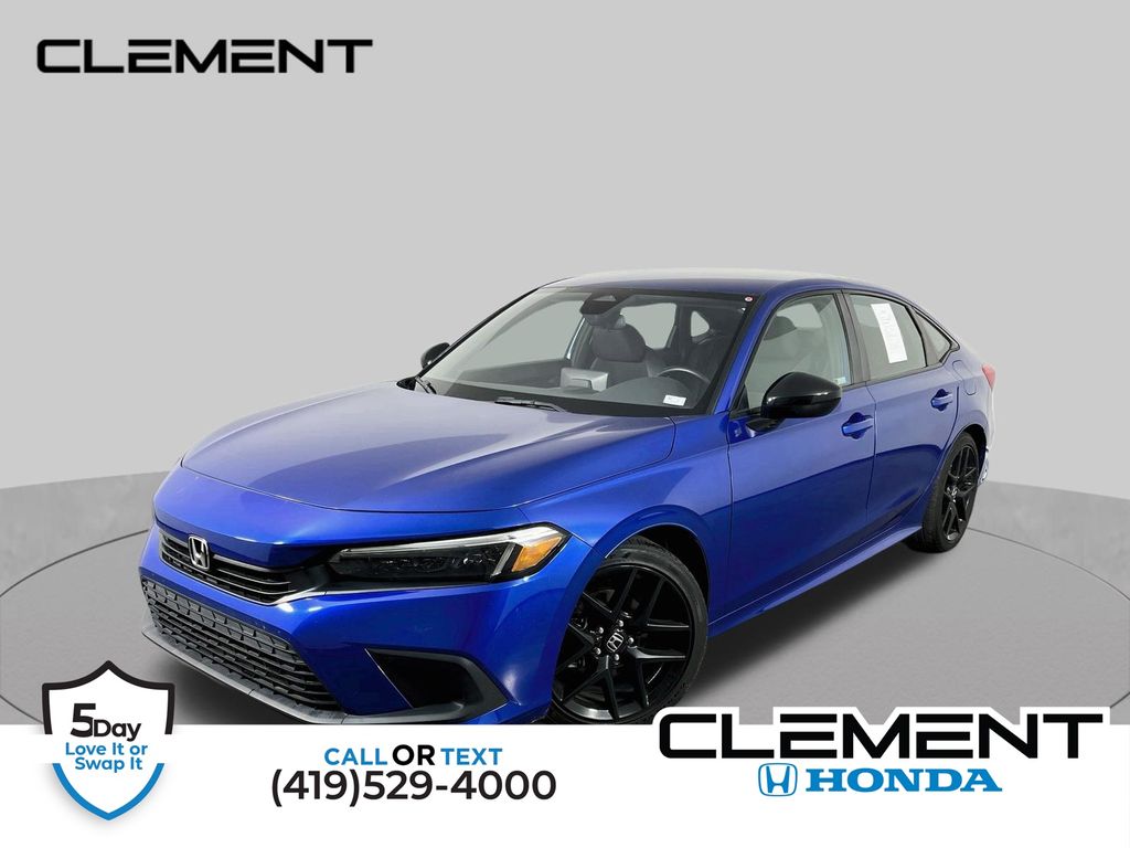 Aegean Blue Metallic 2024 Honda Civic Sedan Front-Wheel Drive Continuously Variable Transmission