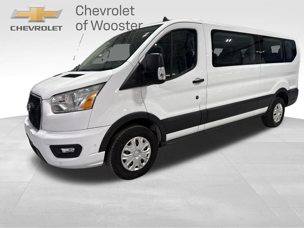 Oxford White 2021 Ford Transit Passenger 350 XLT Low Roof LB RWD Van Rear-Wheel Drive