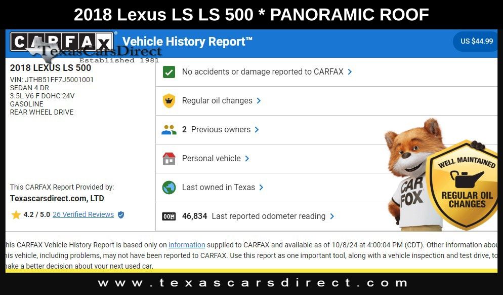 2018 Lexus LS 500 Base 10