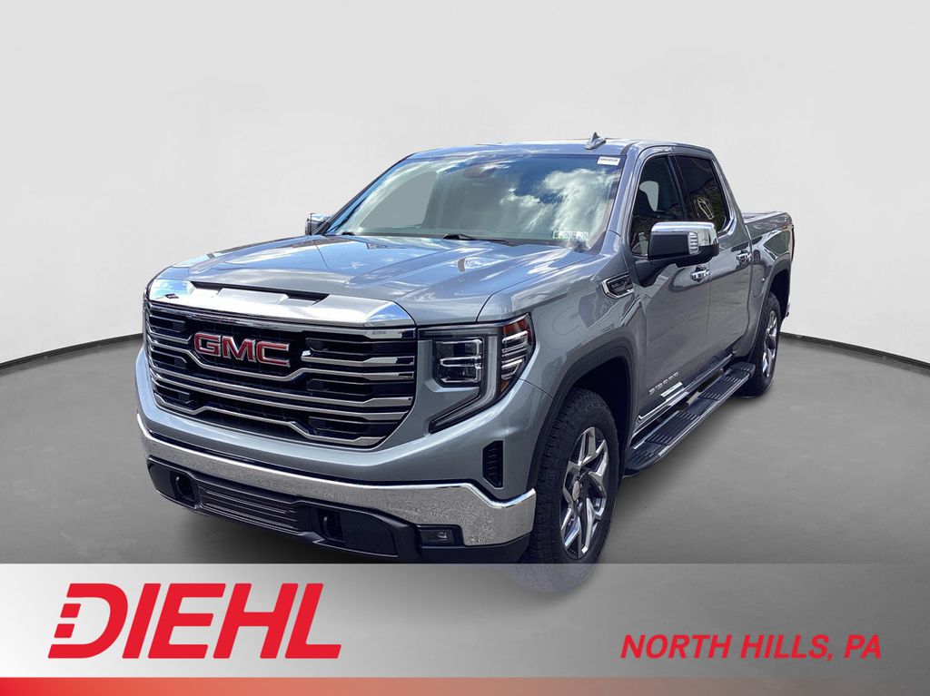 Sterling Metallic 2023 GMC Sierra 1500 SLT Crew Cab 4WD Pickup Truck Four-Wheel Drive Automatic