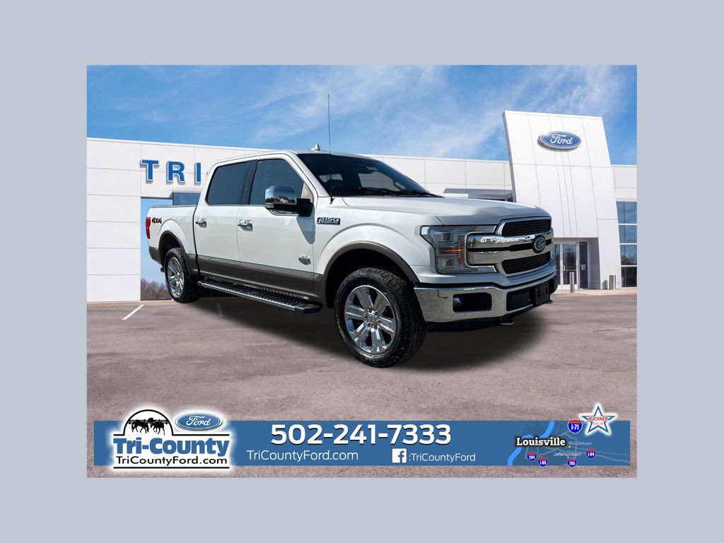 White Platinum Metallic Tri-Coat 2019 Ford F-150 Pickup Truck Four-Wheel Drive Automatic