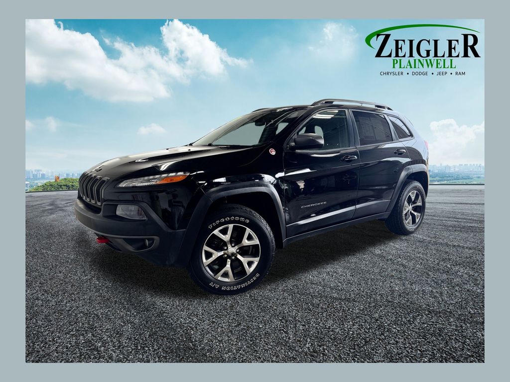 Diamond Black Crystal Pearlcoat 2018 Jeep Cherokee SUV / Crossover Four-Wheel Drive 9-Speed Automatic