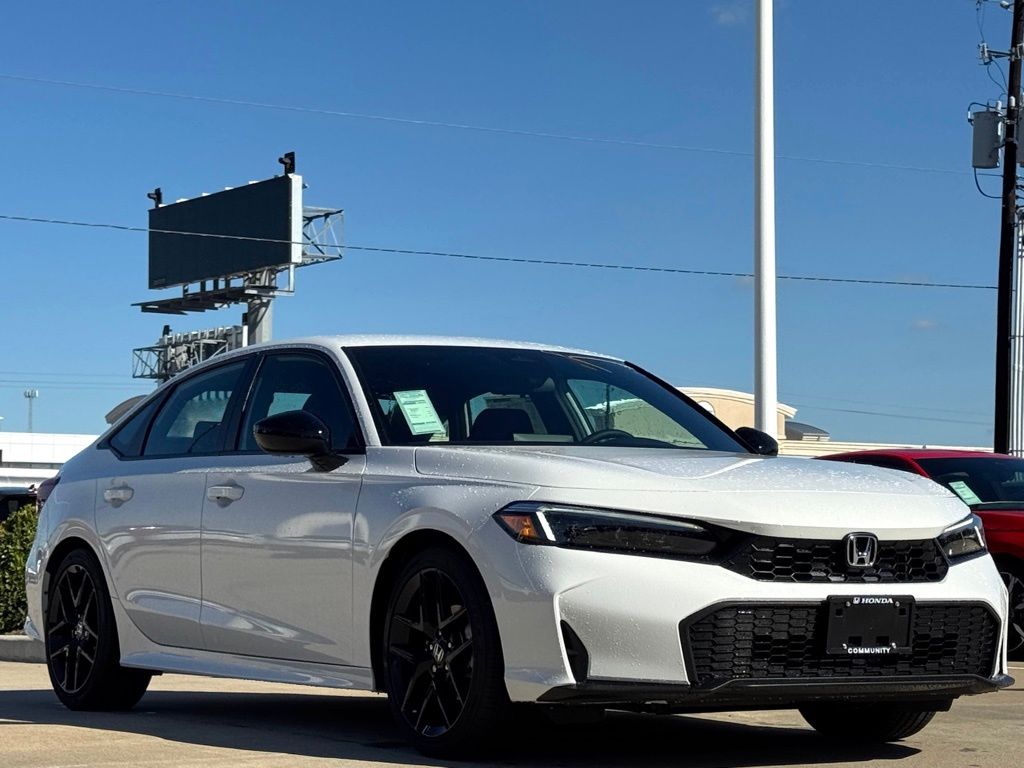 2026 Honda Civic Sport White at Classic Honda Galveston