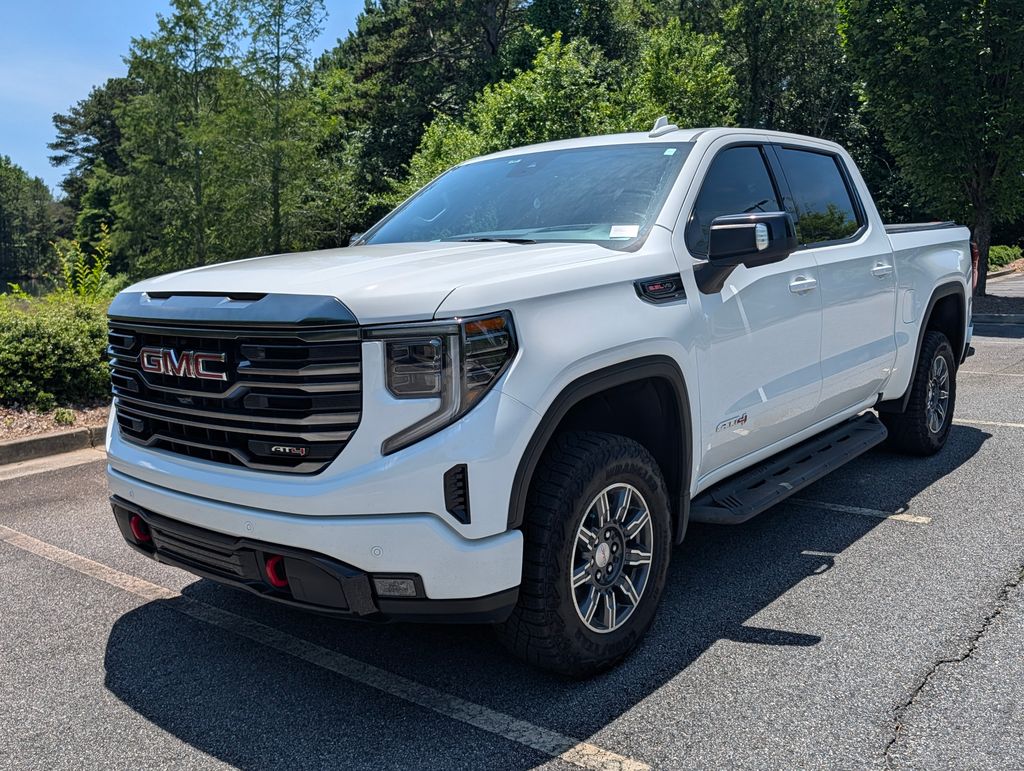 Summit White 2024 GMC Sierra 1500 AT4 Crew Cab 4WD Pickup Truck Four-Wheel Drive Automatic