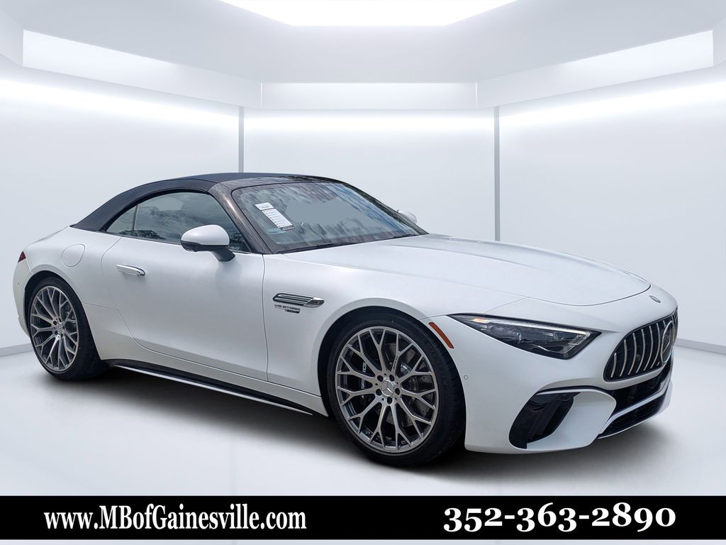 Moonlight White 2026 Mercedes-Benz SL-Class AMG SL 55 4MATIC Convertible All-Wheel Drive 9-Speed Automatic