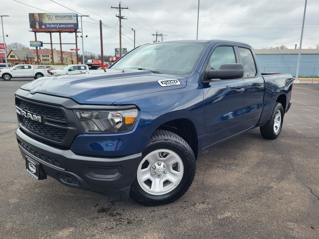 Patriot Blue Pearlcoat 2024 RAM 1500 Tradesman Quad Cab 4WD Pickup Truck Four-Wheel Drive 8-Speed Automatic