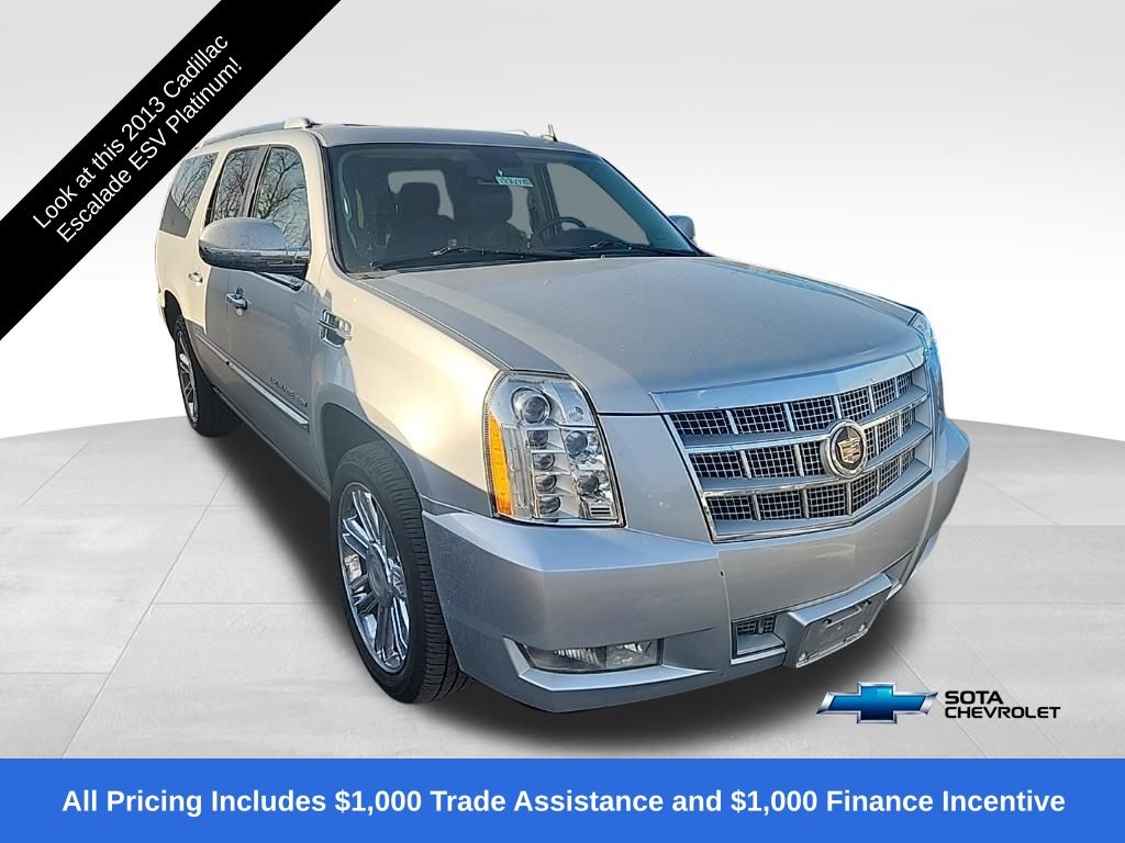 Radiant Silver Metallic 2013 Cadillac Escalade ESV Platinum 4WD SUV / Crossover All-Wheel Drive 6-Speed Automatic Overdrive