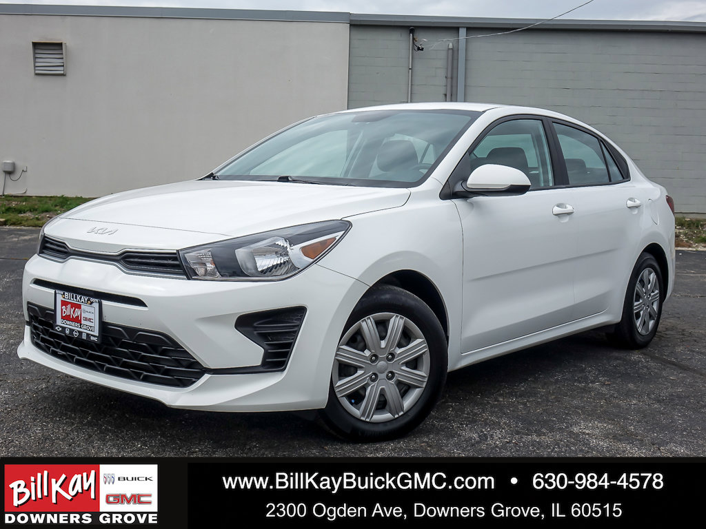 Clear White 2023 Kia Rio Sedan Front-Wheel Drive Continuously Variable Transmission
