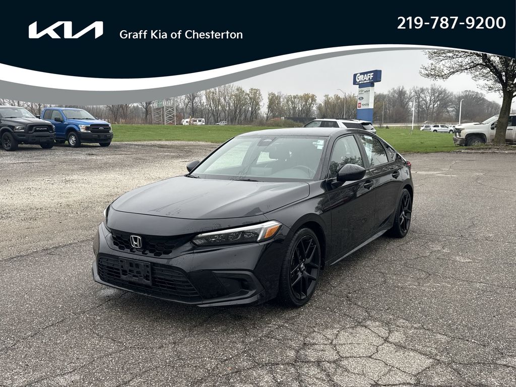 Black 2024 Honda Civic Hatchback Sport FWD Hatchback Front-Wheel Drive Continuously Variable Transmission