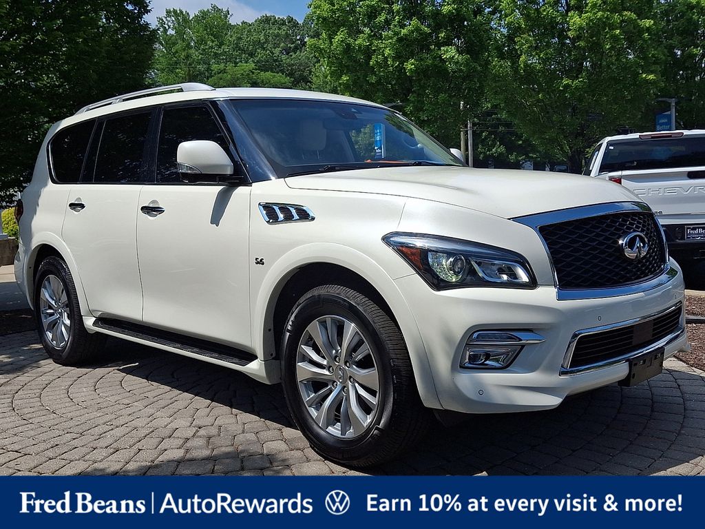 Majestic White 2017 INFINITI QX80 4WD SUV / Crossover All-Wheel Drive 7-Speed Automatic