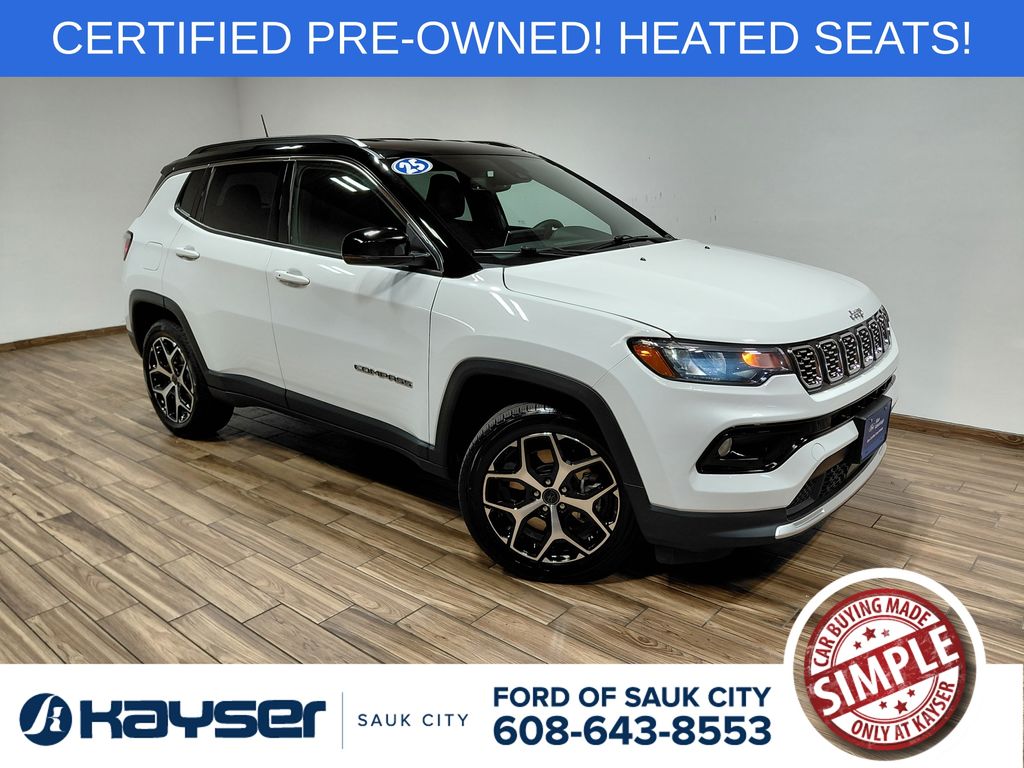 Bright White Clearcoat 2025 Jeep Compass Limited 4WD SUV / Crossover Four-Wheel Drive 8-Speed Automatic