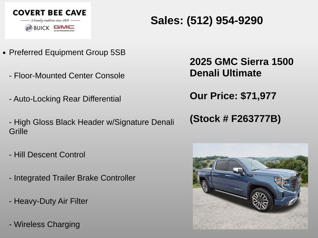 Used Car 2025 Gmc Sierra 1500  Denali Ultimate For Sale Under $80,000 In Austin, Texas