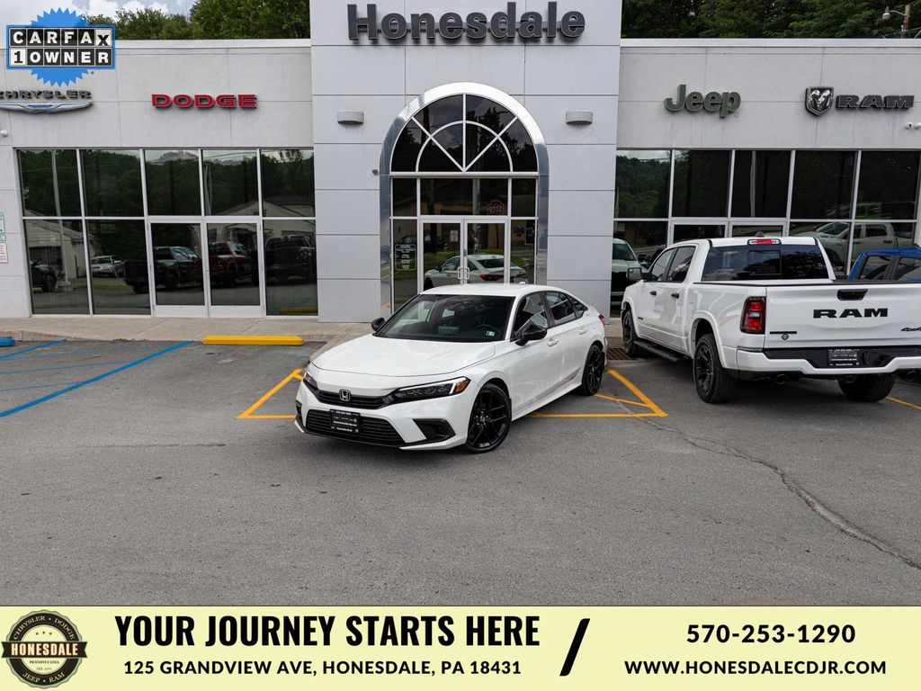 Platinum White Pearl 2023 Honda Civic Sedan Front-Wheel Drive Continuously Variable Transmission