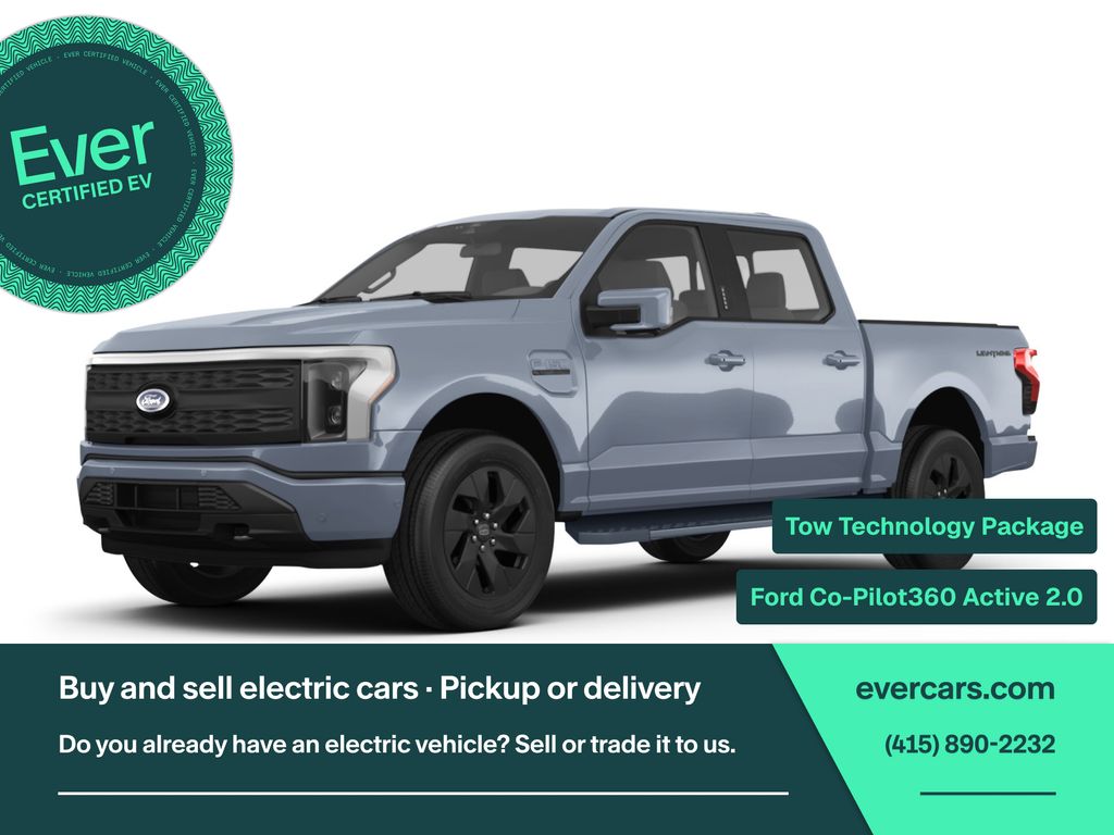 Blue Silver Metallic 2022 Ford F-150 Lightning Pickup Truck All-Wheel Drive Automatic