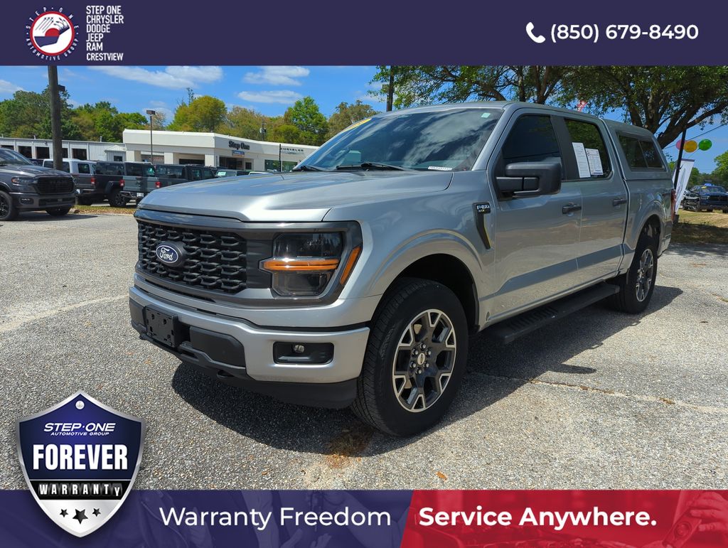 Silver Metallic 2024 Ford F-150 STX 4dr SuperCrew 4WD Pickup Truck Four-Wheel Drive Automatic