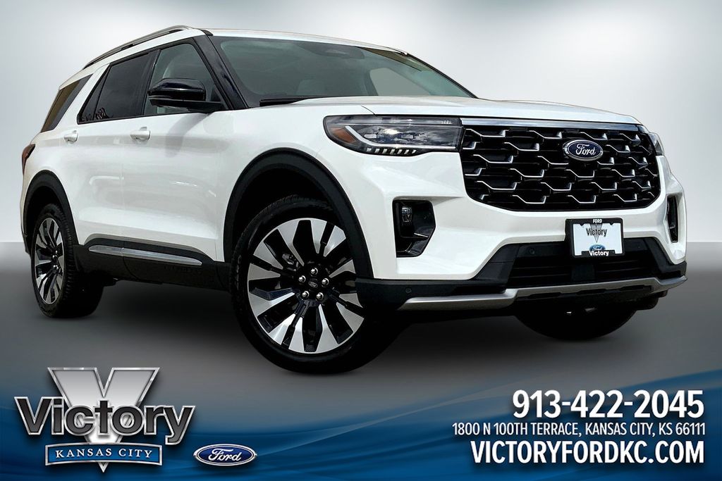 White Metallic 2026 Ford Explorer Platinum AWD SUV / Crossover All-Wheel Drive Automatic