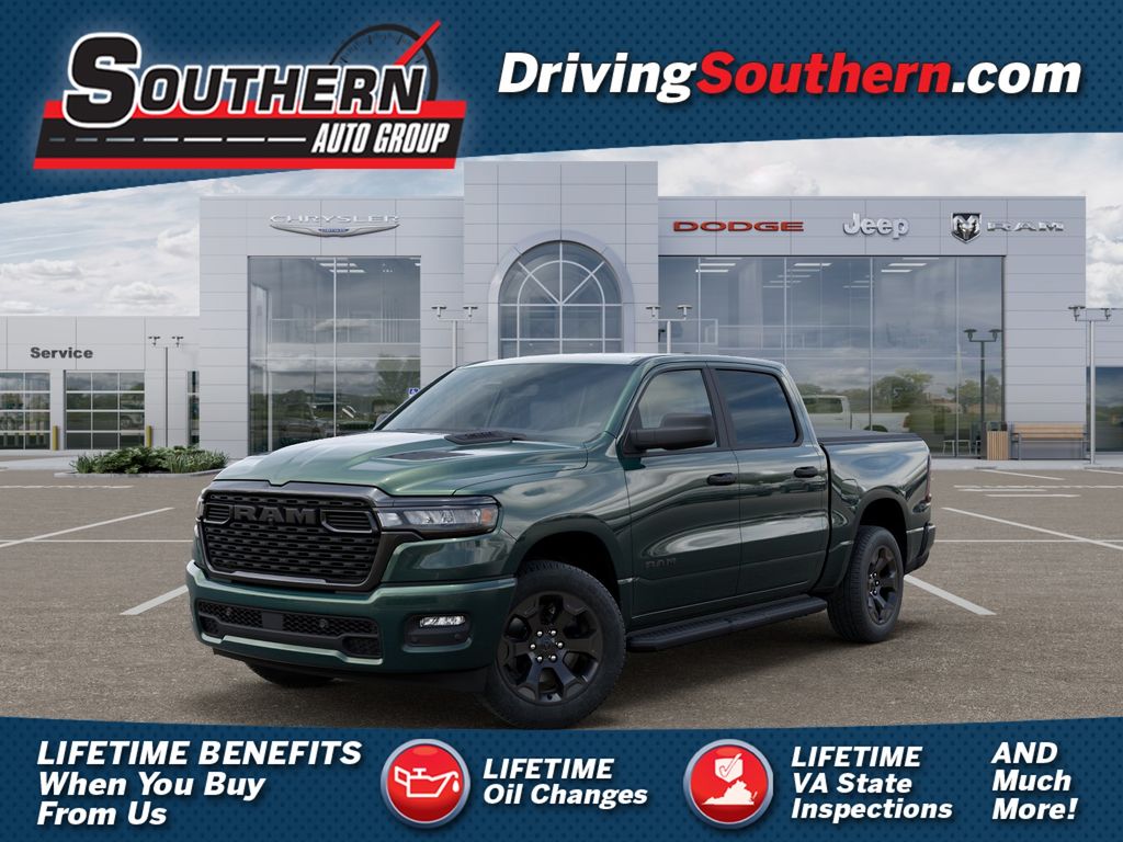 Serrano Green Metallic 2026 RAM 1500 Pickup Truck Four-Wheel Drive 8-Speed Automatic
