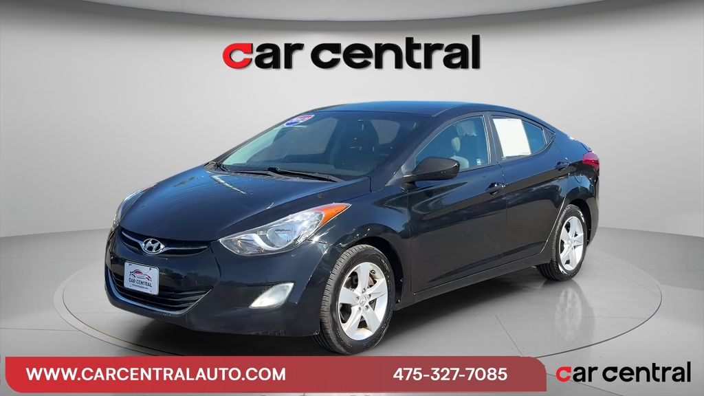 Black Noir Pearl Mica 2012 Hyundai Elantra Sedan Front-Wheel Drive 6-Speed Automatic Overdrive