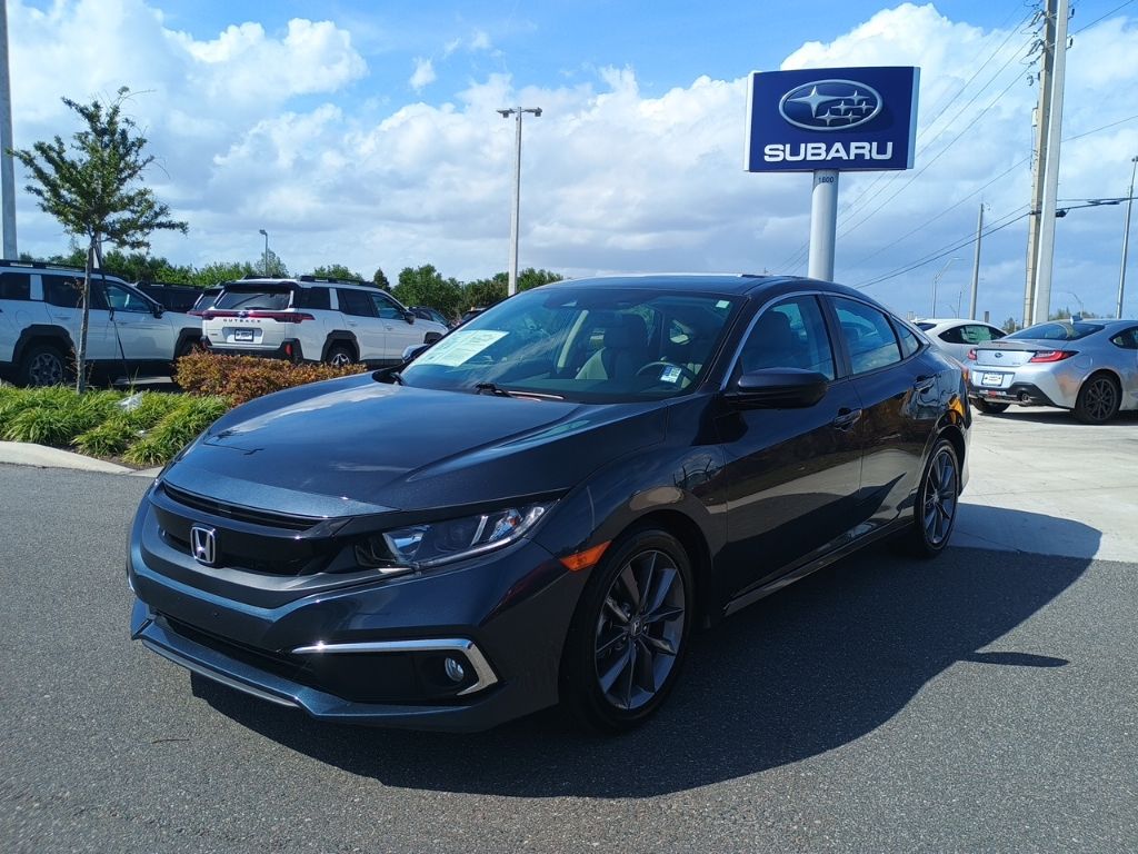 Cosmic Blue Metallic 2019 Honda Civic EX FWD Sedan Front-Wheel Drive Continuously Variable Transmission
