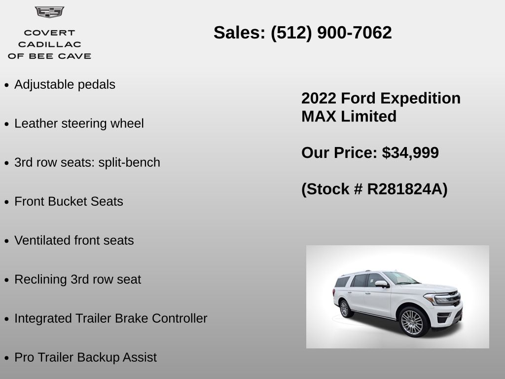 Used Car 2022 Ford Expedition Max  Limited For Sale Under $35,000 In Austin, Texas