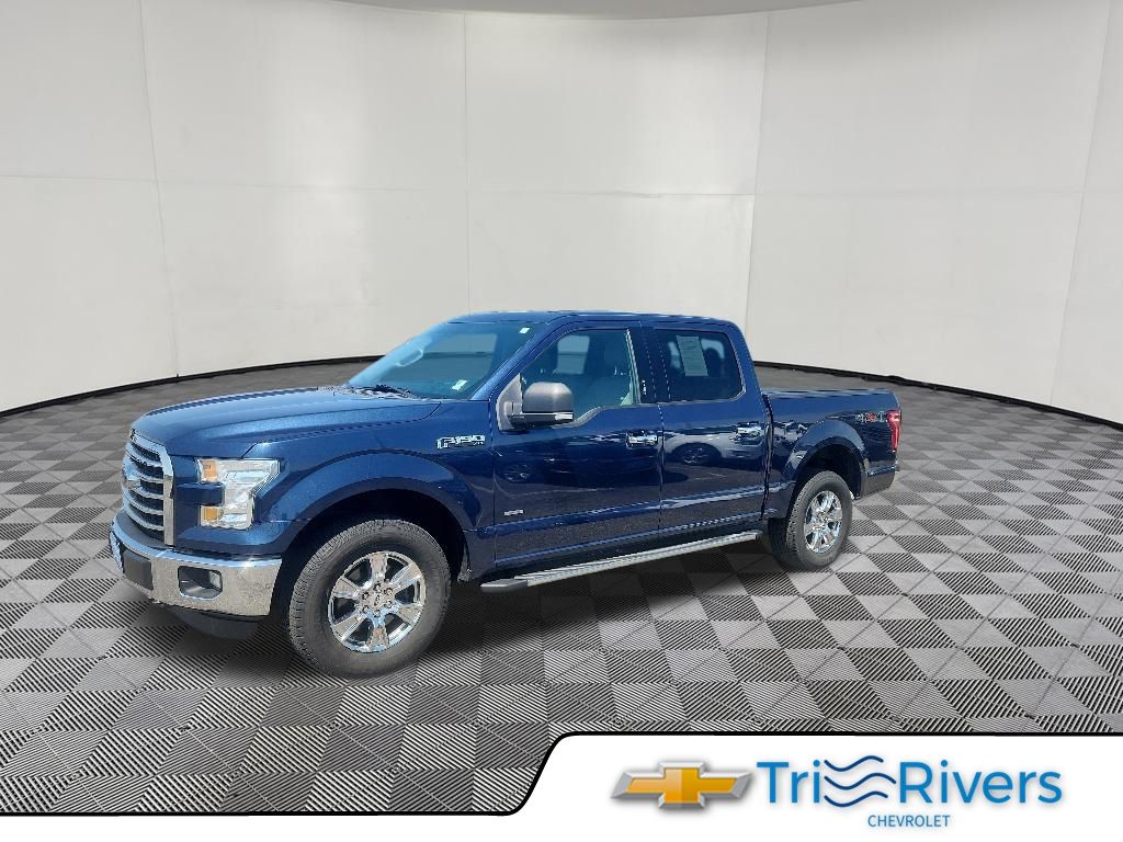 Blue 2015 Ford F-150 XLT SuperCrew 4WD Pickup Truck Four-Wheel Drive 6-Speed Automatic