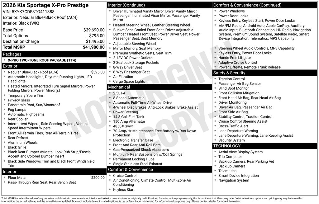 New 2026 Blue Kia X-Pro Prestige image 6