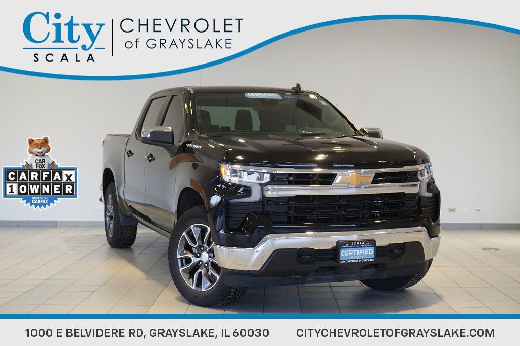 Black 2024 Chevrolet Silverado 1500 LT Crew Cab 4WD Pickup Truck Four-Wheel Drive 8-Speed Automatic