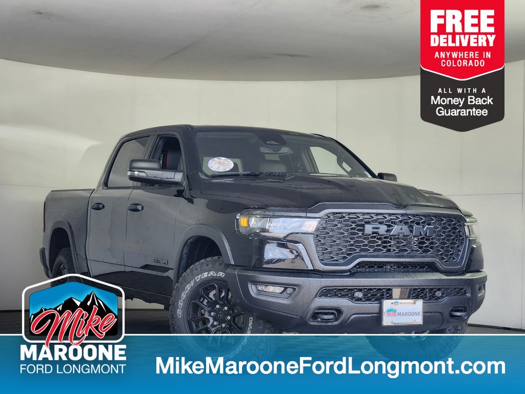 Diamond Black Crystal Pearlcoat 2025 RAM 1500 Pickup Truck Four-Wheel Drive 8-Speed Automatic