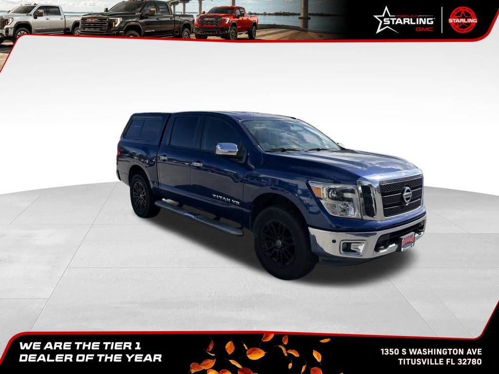 Deep Blue Pearl 2018 Nissan Titan Pickup Truck Four-Wheel Drive 7-Speed Automatic
