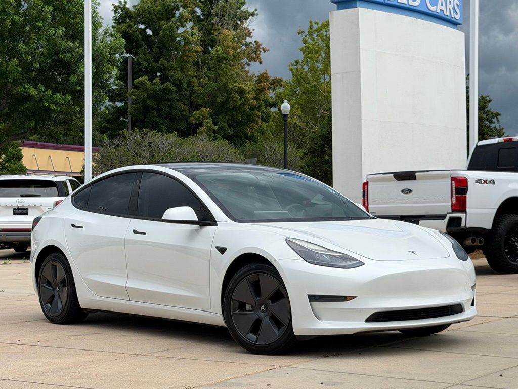 Pearl White Multi-Coat 2023 Tesla Model 3 Sedan Rear-Wheel Drive 1-Speed Automatic