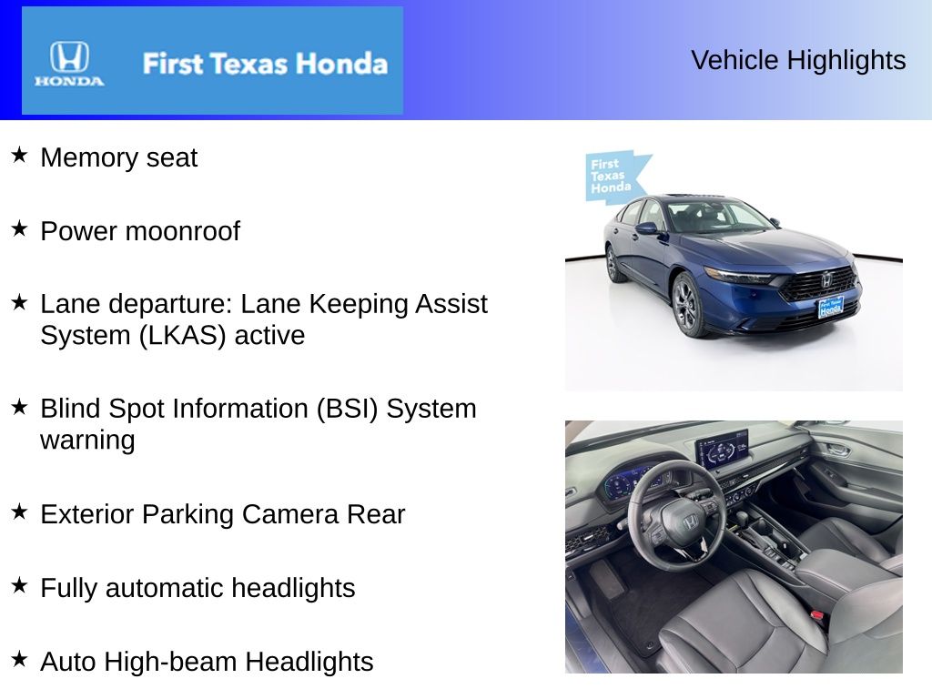 Used Car 2025 Honda Accord Hybrid  Ex-l For Sale Under $35,000 In Austin, Texas