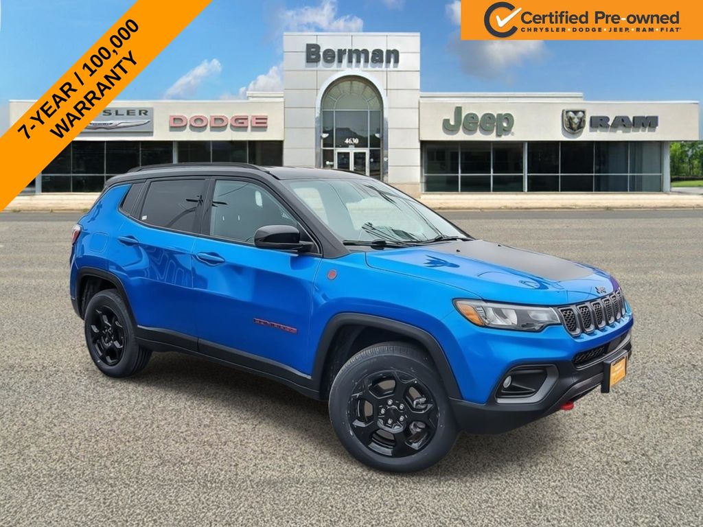 Laser Blue Pearlcoat 2023 Jeep Compass Trailhawk 4WD SUV / Crossover Four-Wheel Drive 8-Speed Automatic