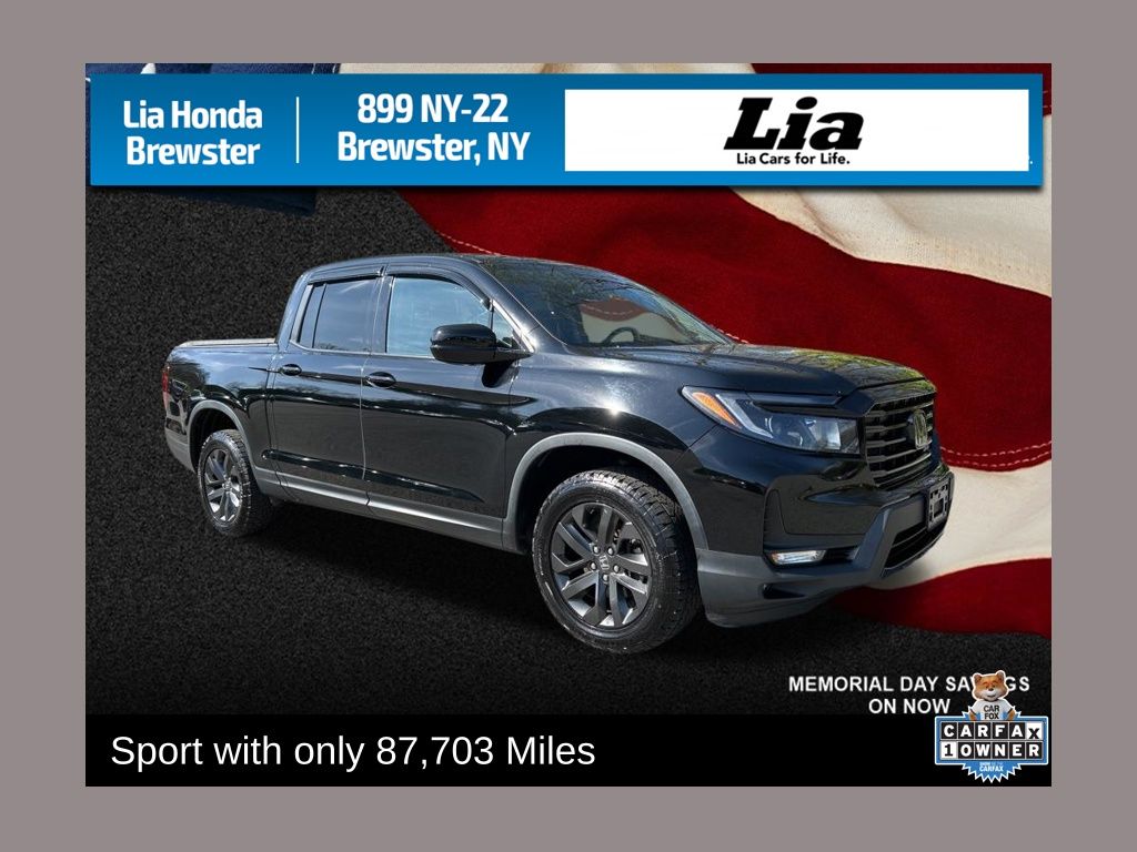 Black 2021 Honda Ridgeline Sport AWD Pickup Truck All-Wheel Drive 9-Speed Automatic
