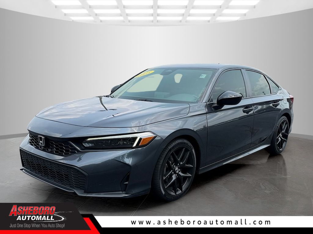 Meteorite Gray Metallic 2025 Honda Civic Sedan Front-Wheel Drive Continuously Variable Transmission