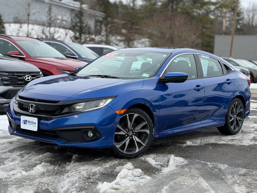 Aegean Blue Metallic 2020 Honda Civic Sport Sedan FWD Sedan Front-Wheel Drive Continuously Variable Transmission