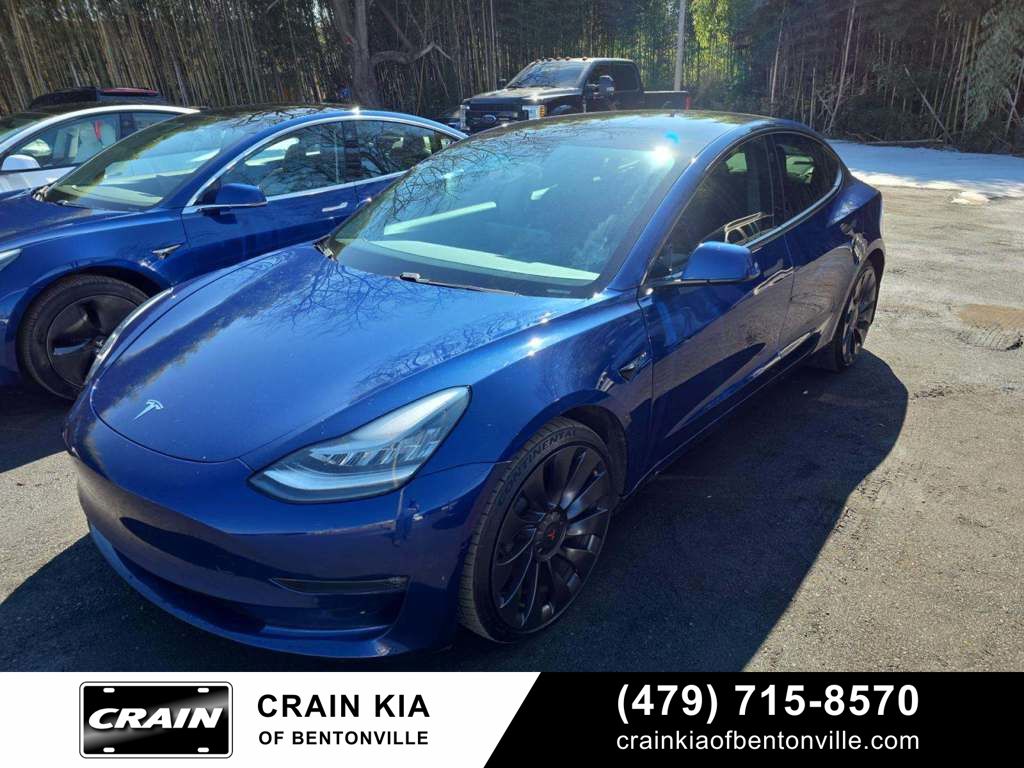 Deep Blue Metallic 2021 Tesla Model 3 Performance AWD Sedan All-Wheel Drive Automatic
