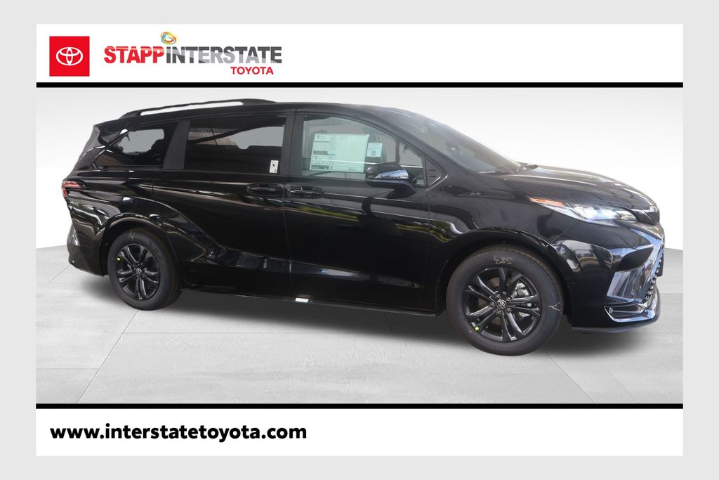 Midnight Black Metallic 2026 Toyota Sienna Minivan All-Wheel Drive Continuously Variable Transmission