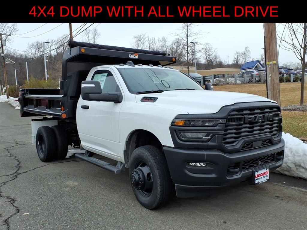 Bright White Clearcoat 2026 RAM 3500 Chassis Tradesman Regular Cab DRW 4WD Pickup Truck Four-Wheel Drive 8-Speed Automatic