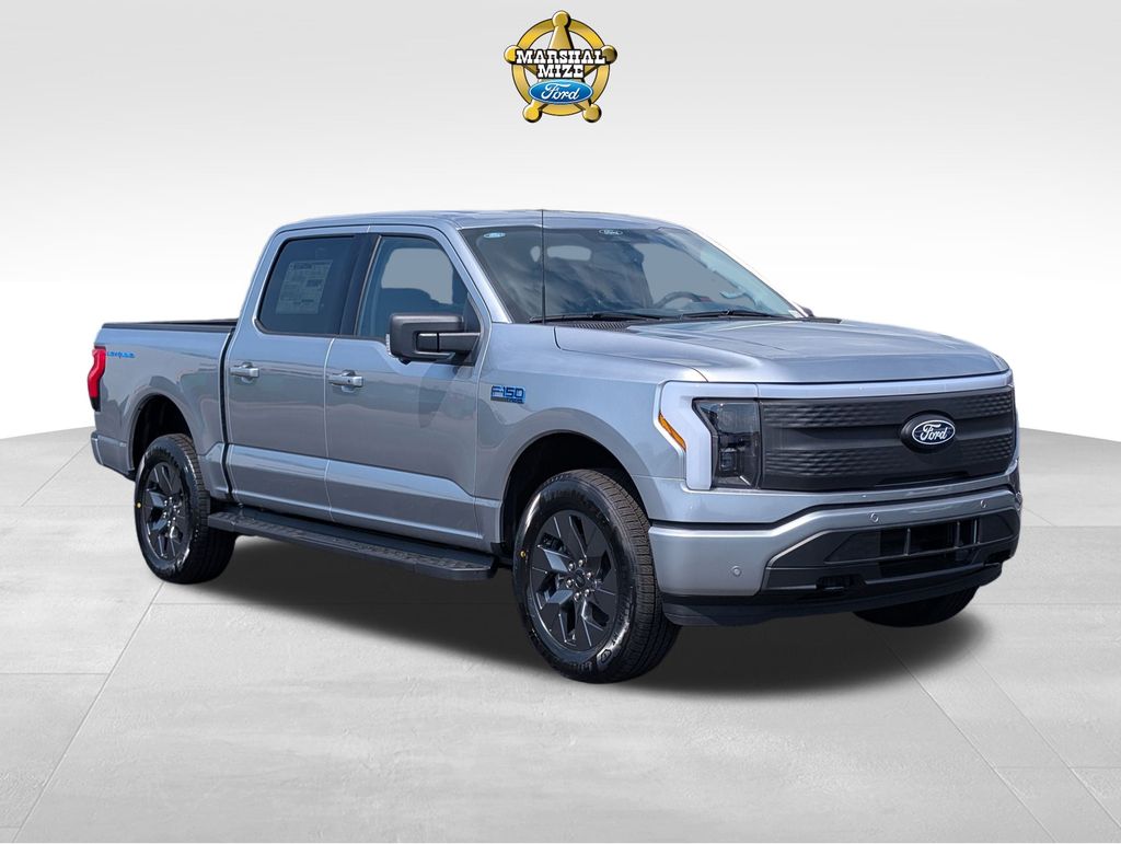 Iconic Silver Metallic 2025 Ford F-150 Lightning Flash SuperCrew AWD Pickup Truck All-Wheel Drive Automatic
