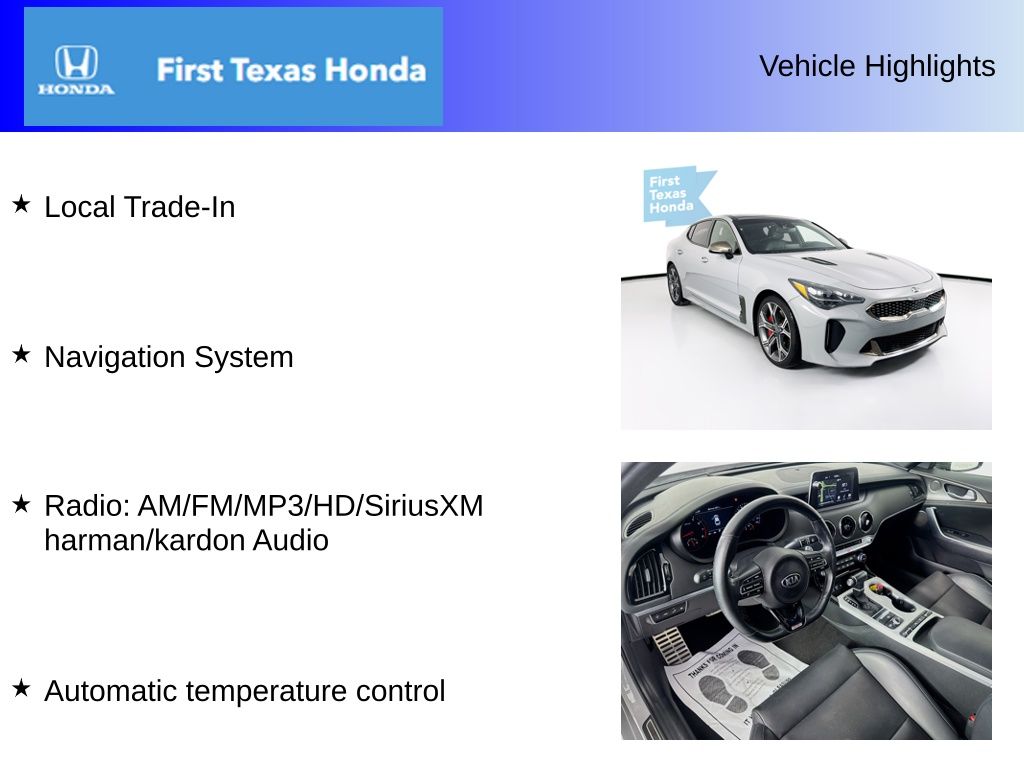 Used Car 2020 Kia Stinger  Gt1 For Sale Under $25,000 In Austin, Texas