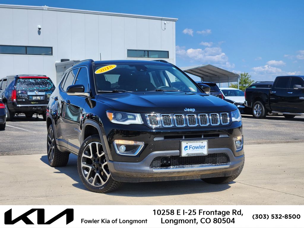 Diamond Black Crystal Pearlcoat 2018 Jeep Compass SUV / Crossover Four-Wheel Drive 9-Speed Automatic
