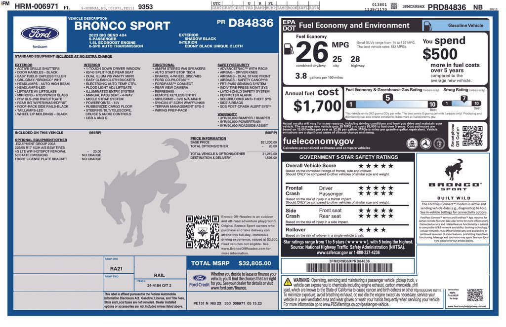 Certified Used 2023 Black Ford Big Bend image 5